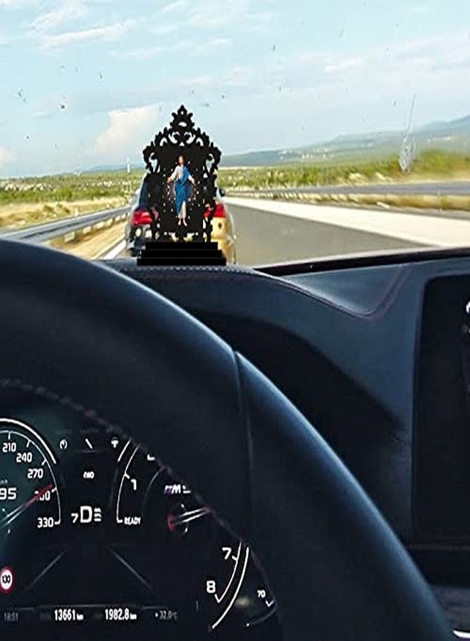 Vprint Lord Jesus Wooden Car Dashboard Idols Figurine (Wooden - Multicolor - Size 3x5 Inches) Christian Son of God Statue Lord Sculpture for Worship King of Kings Showpiece - Image 2